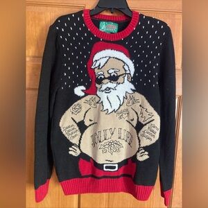 Ugly Christmas Sweater Size Small Shirtless Tattooed Santa Holiday Party